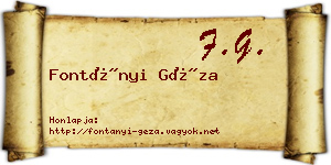 Fontányi Géza névjegykártya