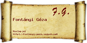Fontányi Géza névjegykártya
