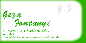 geza fontanyi business card