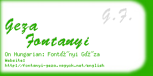 geza fontanyi business card